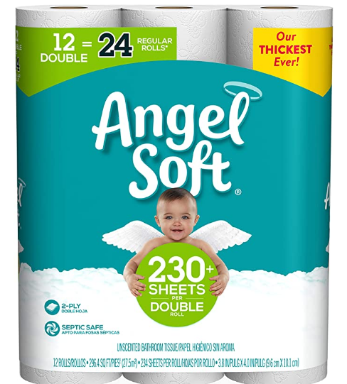 Angel Soft Toilet Paper 24 rolls (Two 12 roll packs) - Click Image to Close